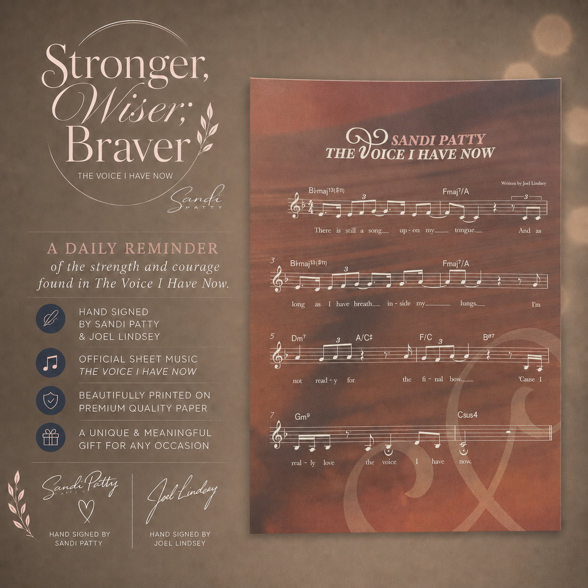 The Voice I Have Now - Hand-Signed Decorative Sheet Music